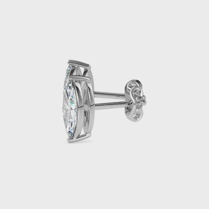 1.5 Carat Marquise Lab Grown Diamond Stud Earrings (0.75 CT Each) in 14K Gold | IGI Certified & Sustainable Jewelry