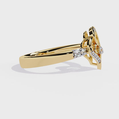 Sparkling Heart: 14k Gold Ring with 0.13ct Diamond Accent