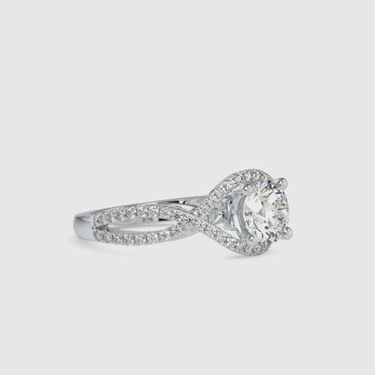 1.45 CT Lab Grown Round Brilliant Diamond Infinity Engagement Ring in 14K Yellow Gold, IGI Certified