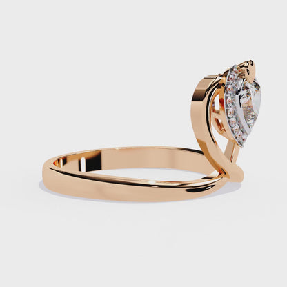 Two Hearts Beating as One: 0.56ct Lab Grown Diamond Ring in 14k Gold