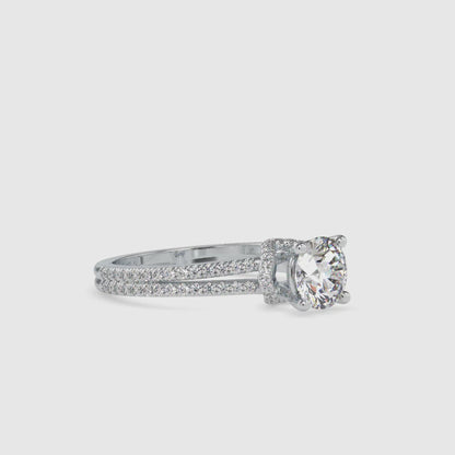 Lab Grown Diamonds with 1.5 CT Center Solitaire, 0.68 CT Side Diamonds (1.68 CT),in 14K GoldTwisted Band Engagement Ring - IGI Certified & Customizable