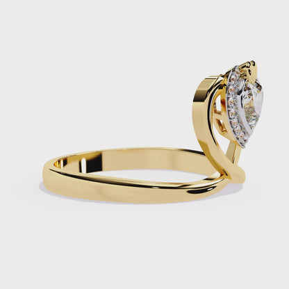 Two Hearts Beating as One: 0.56ct Lab Grown Diamond Ring in 14k Gold