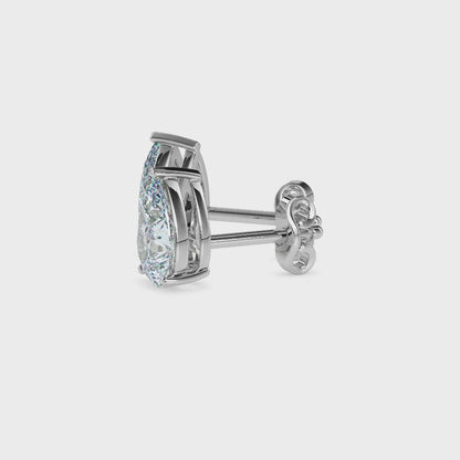 1.5CT Pear Diamond Stud Earrings (0.75CT Each) – 14K Gold | IGI Certified