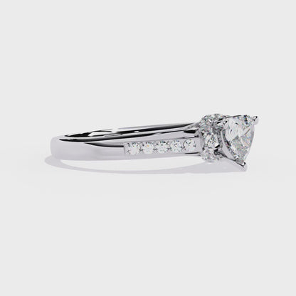 Radiant Heart: 14k Gold Heart Ring with 0.49ct Diamond