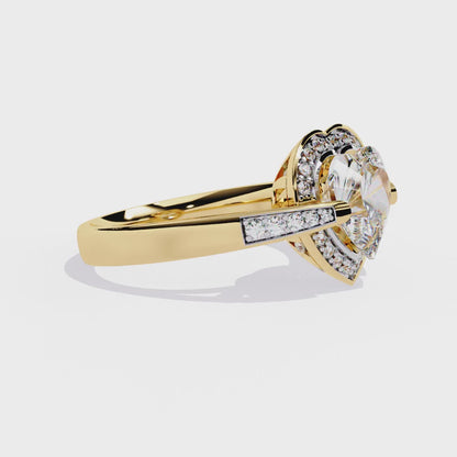 Radiant Heart: 14k Gold Heart Ring with 1.98ct Diamond