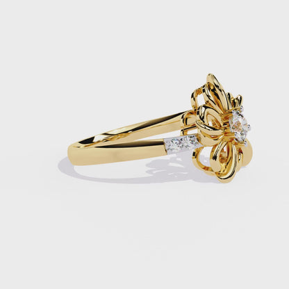 Dazzling 0.28ct Diamond Flower Ring in 14k Gold