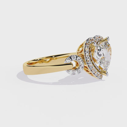 Radiant Heart: 1.88ct Diamond Ring With 14k Gold