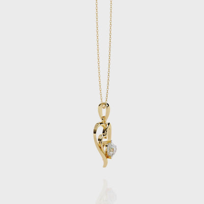 0.52ct Diamond Heart Pendant, 1.64 kt Gold - Perfect Gift