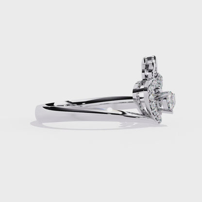 Double Heartbeat: 0.18ct  Lab Grown Diamond Ring in 14k Gold