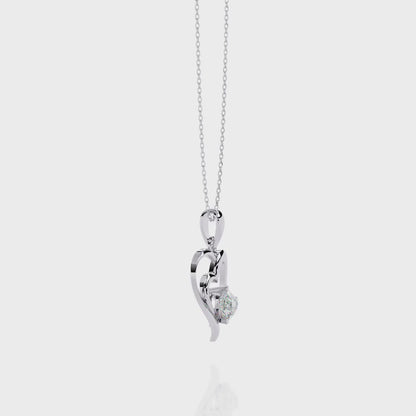 0.52ct Diamond Heart Pendant, 1.64 kt Gold - Perfect Gift