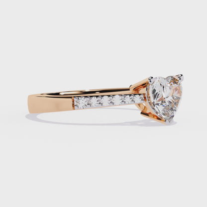 Dazzling 0.67ct Diamond Heart Ring in 14k Gold