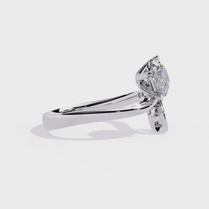 Whimsical Elegance: 0.94ct Lab Grown Diamond Ring in 14k Gold