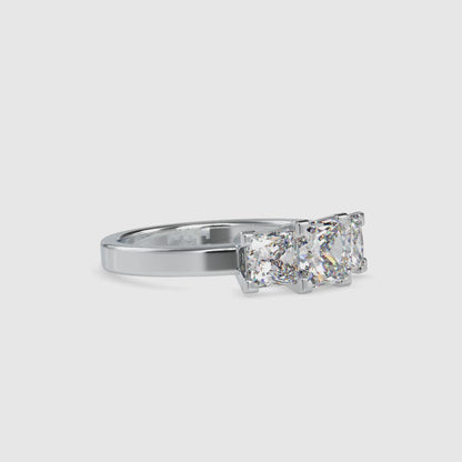 Lab Grown Diamonds with 1 CT Center Solitaire, 0.25  CT Side Diamonds Each(1.50 CT),Three-Stone Engagement Ring in 14K Gold- IGI Certified & Customizable