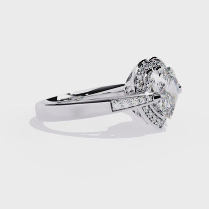 Radiant Heart: 14k Gold Heart Ring with 1.98ct Diamond