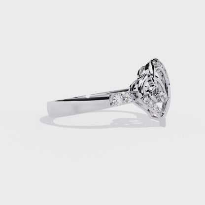 Sparkling Heart: 14k Gold Ring with 0.13ct Diamond Accent