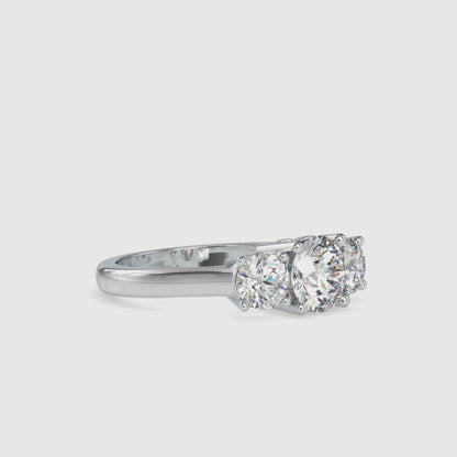 Lab Grown Diamonds with 1.01 CT Center Solitaire, 0.45 CT Side Diamonds Each(1.91 CT),Three-Stone Engagement Ring in 14K Gold- IGI Certified & Customizable