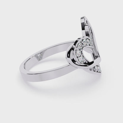 Forever Entwined: 0.23ct  Lab Grown Diamond Ring with Double Heart Design
