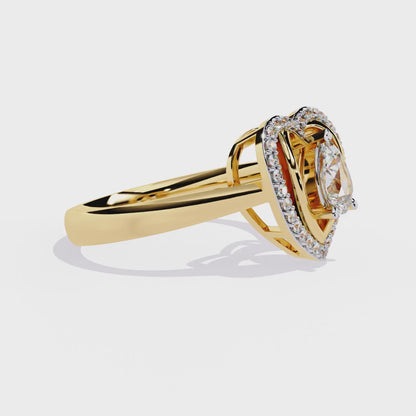 Love's Embrace: 14k Gold Ring with 0.47ct Diamond