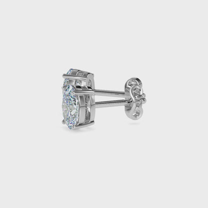 1CT Oval Diamond Studs (0.50 CT Each) – 14K Gold - IGI Certified