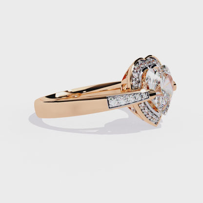 Radiant Heart: 14k Gold Heart Ring with 1.98ct Diamond