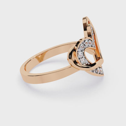 Forever Entwined: 0.23ct  Lab Grown Diamond Ring with Double Heart Design