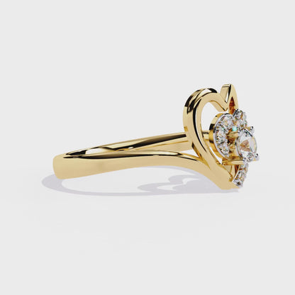 Twinkle Twinkle Little Heart: 14k Gold 0.26 ct Diamond Ring