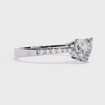 Dazzling 0.67ct Diamond Heart Ring in 14k Gold