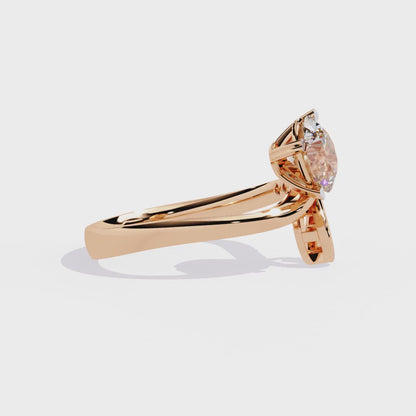 Whimsical Elegance: 0.94ct Lab Grown Diamond Ring in 14k Gold