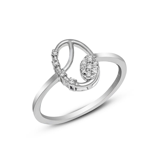 0.07 CT, VS1 Lab Grown Diamond Infinity Ringin 92.5 Silver with Palladium (Silvadium) - IGI Certified, Hallmarked | Elegant Loop Design