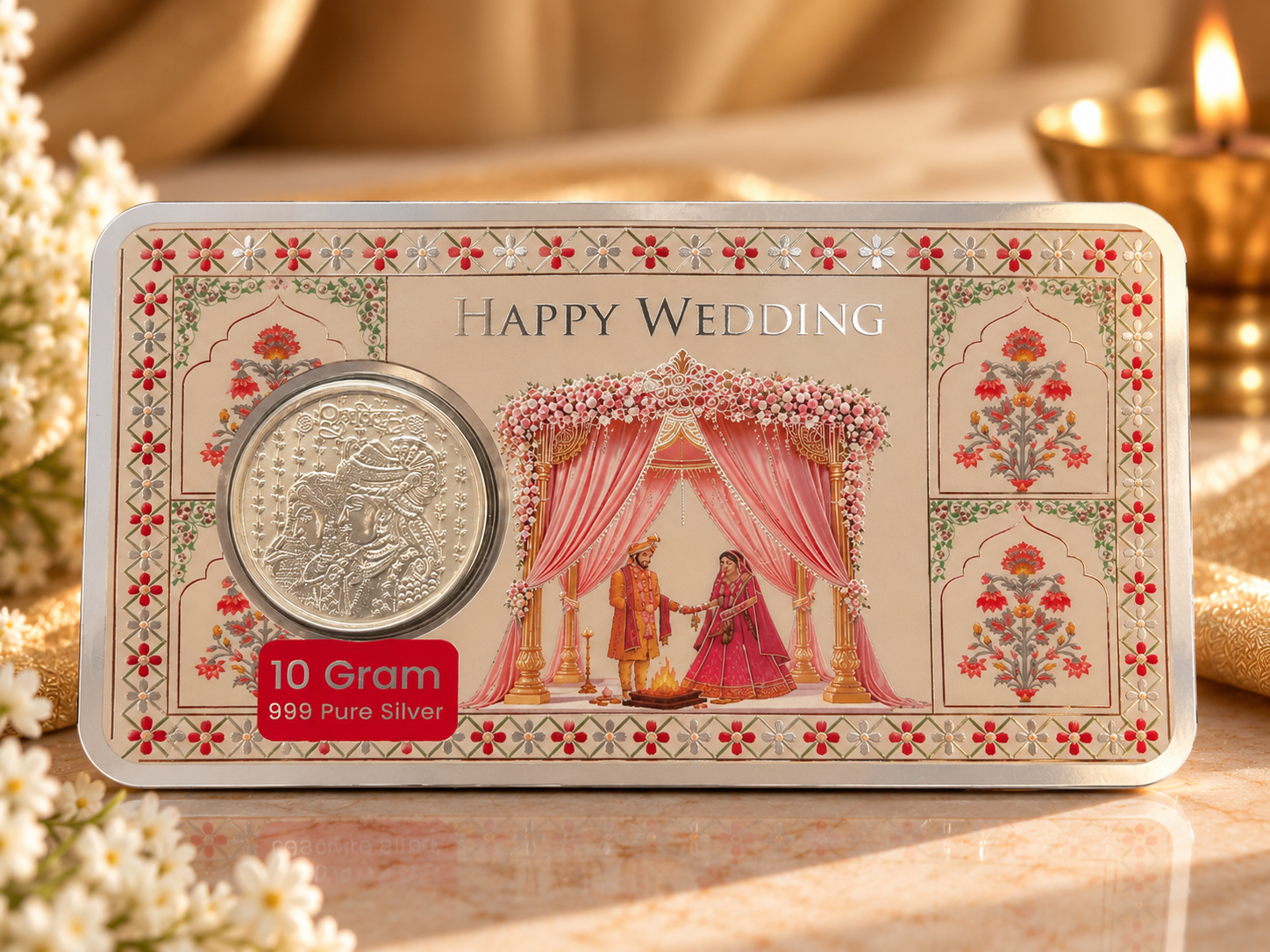 10 Gram 999 Pure Silver Wedding Coin | Premium Wedding Gift Envelope