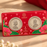 King & Queen 999 Pure Silver 5 Gram Coin Gift Set | Premium Royal Gift Box
