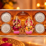 10 Gram 999 Pure Silver Lakshmi Ganesha Yantra Coin Gift Set | Premium Festive Gift Box